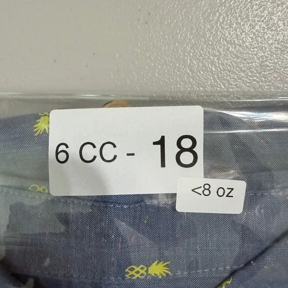 Roberta Oaks Button Down Shirt Womens Small Blue Pineapple Print Hawaiian Cotton - Picture 8 of 8